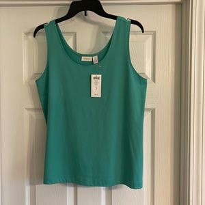 Chicos Size 2 sleeveless knit shirt-new